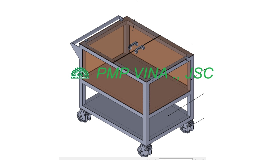 Xe hàng khung inox phủ mica 780x610x710